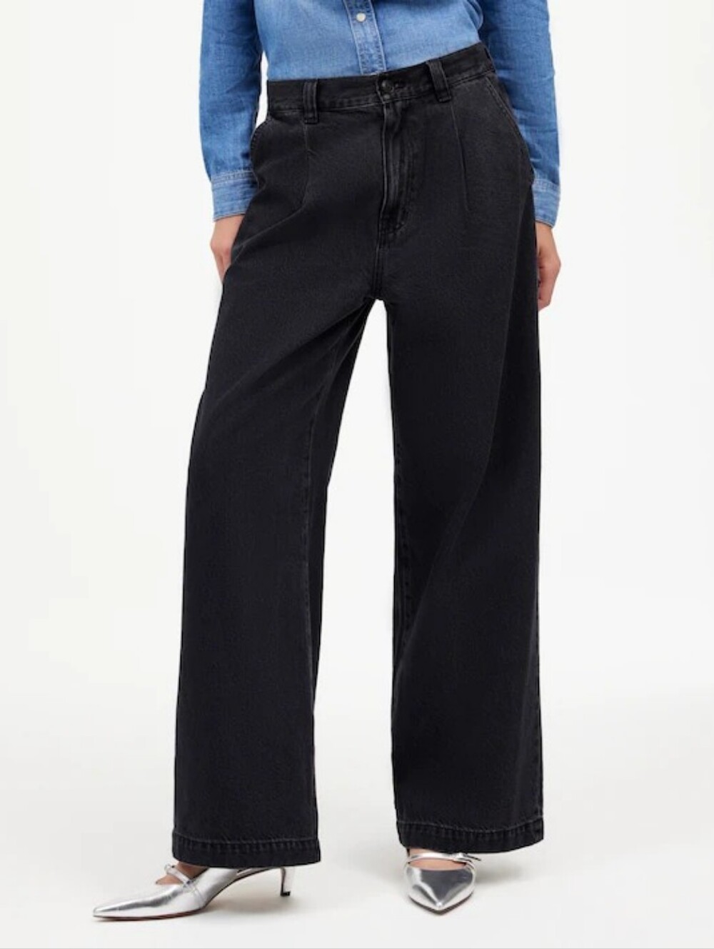 Madewell The Harlow Wide-Leg Jean: Airy Denim Edition 29 Charcoa l(Hollenbeck)